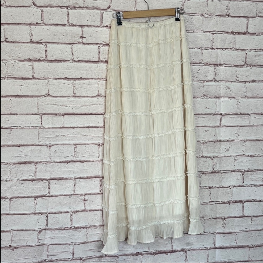 We’re All Pretty Girls Gaia Tiered Ruffle Maxi Skirt Small - Picture 7 of 7
